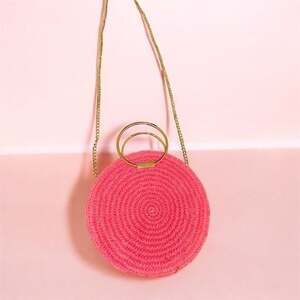H&M Pink Round Woven Bag